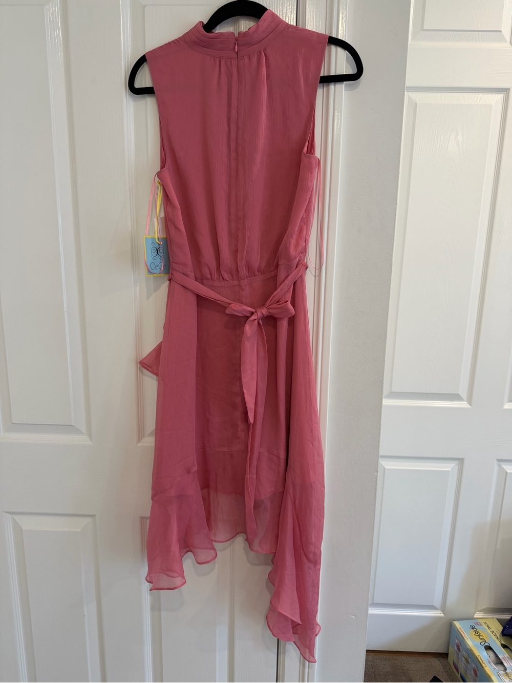 CeCe Pink High-Low Ruffled Halter Dress - Picture 6 of 6